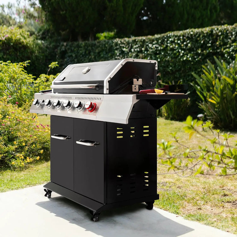 Royal Gourmet GA5404H 5-Burner Propane Gas Grill with Side Burner & Warming Rack, Outdoor BBQ Grill with 64,000 BTUs Output & 738 Sq. in. Cooking Area for Outdoor Barbecue, Black by GreenHaven Gardens