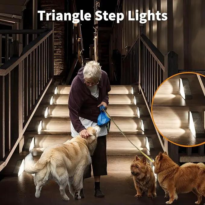 KINKAI 12 Pack Solar Stair Lights, Outdoor Step Light Waterproof Deck Lighting for Outside Garden Front Door Porch Yard Patio Decor (White Light) by GreenHaven Gardens