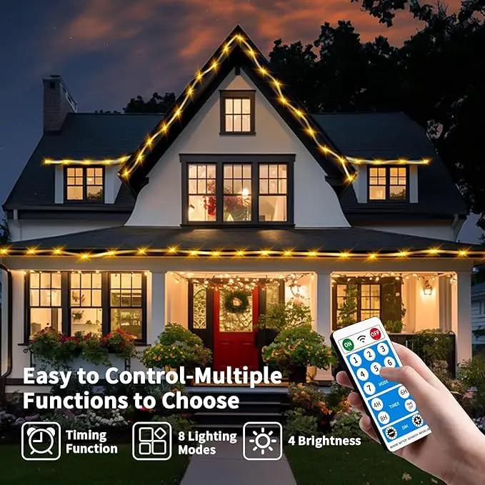 98FT Waterproof 300LEDs Solar Rope Lights, Type C Charging, Remote-Controlled, for Outdoor Pathway Pool Patio Party Garden Yard Palm Tree Holidays (Brighter - Warm White) by GreenHaven Gardens