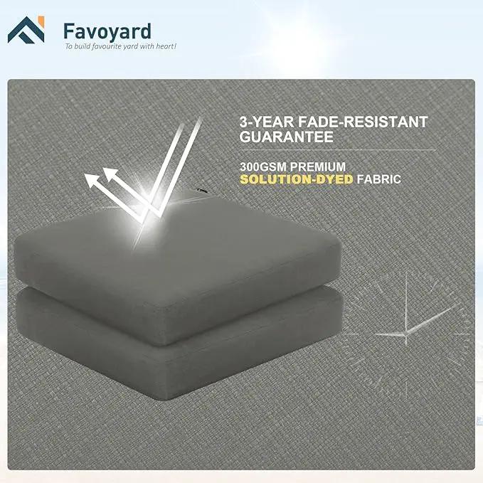 Favoyard Outdoor Chair Cushion 24 x 24 x 4 Inch Rainproof & 3-Year Fade Resistant Patio Furniture Cushions with Removable Cover and Adjustable Ties for Garden Sofa Couch Pads Set of 2, Dark Gray by GreenHaven Gardens