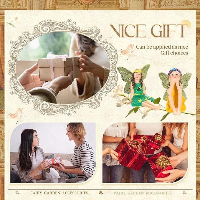 Bucherry 12 Pieces Garden Mini Fairies Figurines Miniature Fairy Sculpture Decoration Tiny Garden Accessories for Home Outdoor Yard Lawn Flower Pot Decor(Bright) by GreenHaven Gardens