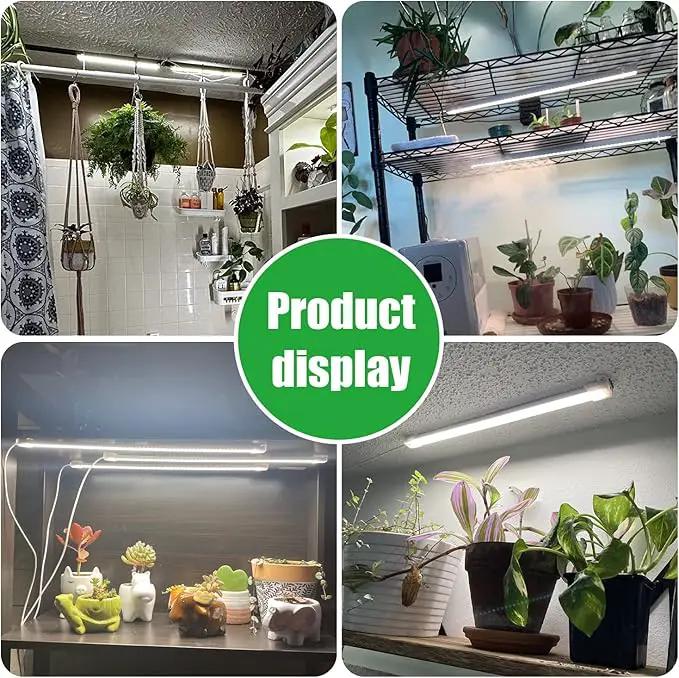 Two Strip Growing Lamp 2-Pack for Indoor Plants, 3000K Full Spectrum LED Grow Light Strips with Auto ON/Off 3/9/12H Timer & 10 Dimmable Levels for Green House Succulent (2 Head×2pcs) by GreenHaven Gardens