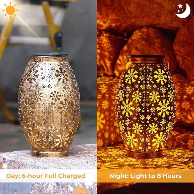 Solar Lanterns Outdoor Waterproof - 2 Pack Hanging Solar Lights Outdoor, Halloween Decorative Retro Metal Lanterns with Handles for Yard, Patio, Tabletop, Pathway, Gardening Gifts for Women Men by GreenHaven Gardens