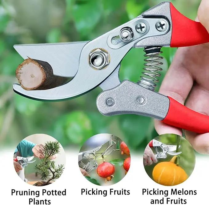 Kynup Pruning Shears, Gardening Scissors, Pruners for Gardening, Garden Grass Clippers Hand Hedge Shears, Heavy Duty Garden Tools(Red) by GreenHaven Gardens