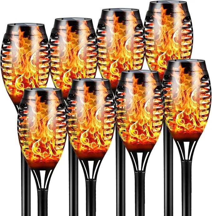 Otdair Solar Torch Lights with Flickering Flame, 12LED Tiki Torch Solar Lights Outdoor, IP65 Waterproof Mini Solar Torch Light Auto On/Off for Garden, Patio, Yard, Pathway, 8 Packs by GreenHaven Gardens