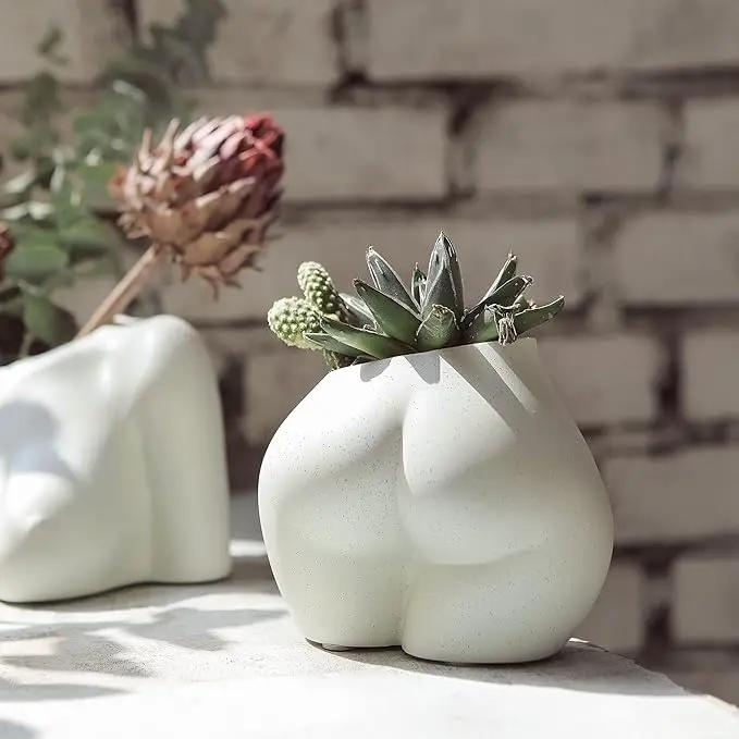 FROZZUR Mini Female Body Shaped Resin Planter, 5 in Diameter, with Drainage Holes, for Indoor or Outdoor Plants by GreenHaven Gardens