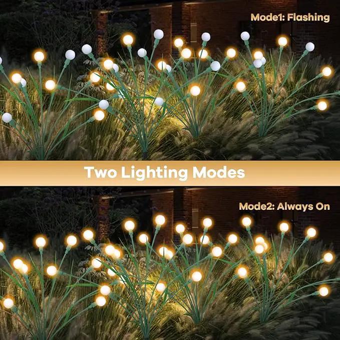 2 Packs Solar Garden Lights, New Upgraded Leaf Design 20 LED Solar Firefly Lights, Waterproof Solar Landscape In-Ground Path Lights Outdoor Decorations for Patio Yard Garden (Warm White) by GreenHaven Gardens
