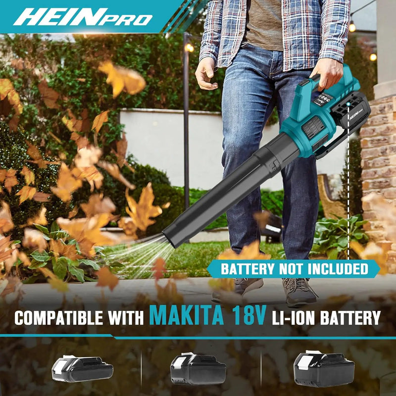 HEINRPO Cordless Leaf Blower Compatible with Makita 18V Battery (Bare Tool) 400CFM Electric Leaf Blower Cordless, Variable Speed, Turbo Mode, Handheld Battery Powered Leaf blowers for Lawn Care by GreenHaven Gardens