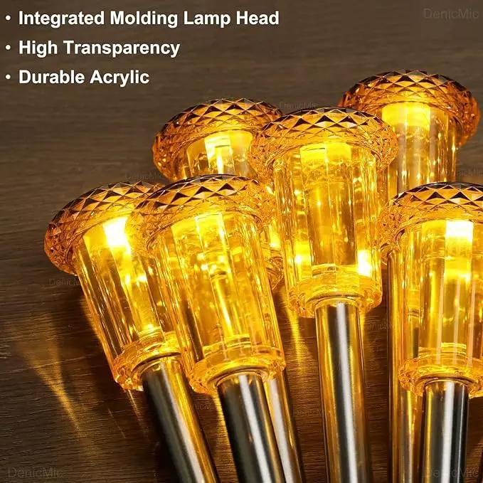 DenicMic Solar Lights Outdoor Pathway Lights LED Waterproof Acrylic Lamp Head Stainless Steel Stake for Yard Garden Landscape Path Walkway Driveway Patio Lawn (Orange 10Pack) by GreenHaven Gardens