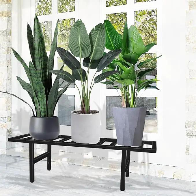 Plant Stand Indoor Outdoor, Heavy Duty Iron Pedestal Stands Metal Plant Stand for Indoor Outdoor, 1-Tier Sturdy Flower Stand Display Plant Shelf by GreenHaven Gardens