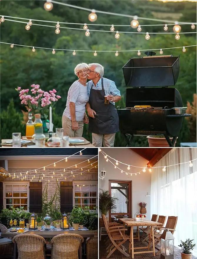 Brightown 25 Feet LED Outdoor String Lights with Shatterproof G40 Edison Bulbs, Connectable and Weatherproof Strand, Commercial Grade Patio Lights for Backyard Garden Patio Decorative, White by GreenHaven Gardens