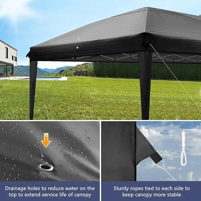 Outvita 10x20ft Pop Up Canopy Tent, Outdoor Instant Shelter Folding Canopy with 6 Side Walls and Carry Bag for Commercial Events, Party, Backyard BBQ, Camping Black by GreenHaven Gardens