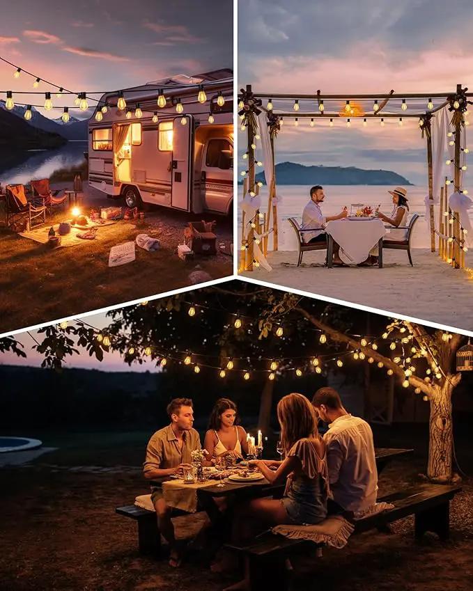 Torkase 100FT Outdoor String Lights LED, 30+2 S14 Shatterproof Bulbs, Dimmable Patio Lights, IP54 Waterproof Connectable for Pergola Lighting, Backyard, Porch,Weddings, Cafe, Party by GreenHaven Gardens