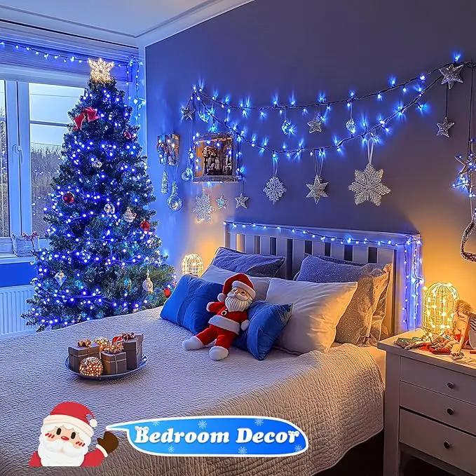 JMEXSUSS 500 LED Blue Christmas Lights Outdoor, 173ft 8 Modes Waterproof Christmas Tree Lights, Green Wire LED Fairy String Lights Plug in for Indoor Party House Holiday Christmas Decor by GreenHaven Gardens