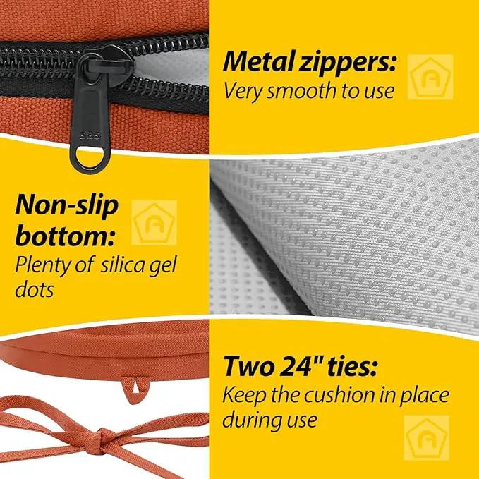 AAAAAcessories Outdoor Seat Cushions for Chairs, Waterproof, Fade-Resistant Patio Furniture Replacement Cushions, 15" x 15" x 2", Set of 2, Rust by GreenHaven Gardens