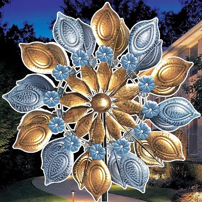 Decoroca Outdoor Wind Spinners - 72in Metal Sculpture, Classic 360° Kinetic Spinner by GreenHaven Gardens