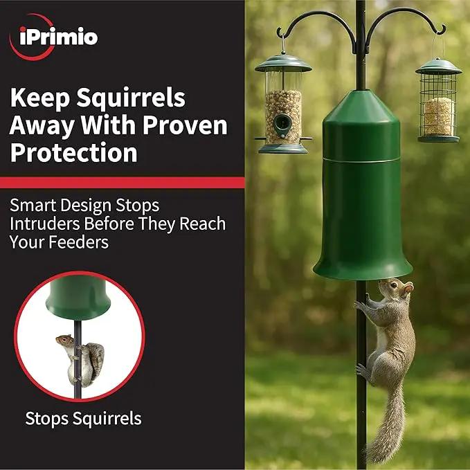 iPrimio 18" Squirrel Baffle – Easy Install Wrap Around Design: Durable Weather-Resistant Bird Feeder Baffle for Poles, Protects Hanging Feeders, No-Tool Setup, 2 Pack by GreenHaven Gardens