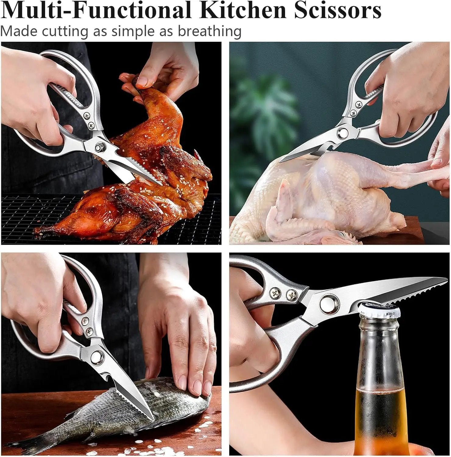 35pcs Deluxe Grilling Gifts Set for Birthday Fathers Day, Stainless Steel BBQ Accessories Kit for Men Dad, Professional Grill Tools Utensils with Scissors, Meat Claws in Aluminum Case Black by GreenHaven Gardens