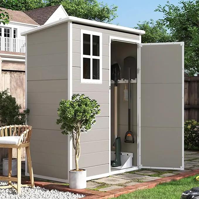 UDPATIO Outdoor Storage Shed 5x3 FT, Garden Plastic Sheds & Outdoor Resin Shed with Lockable Door for Backyard, Patio, Lawn, Light Grey by GreenHaven Gardens