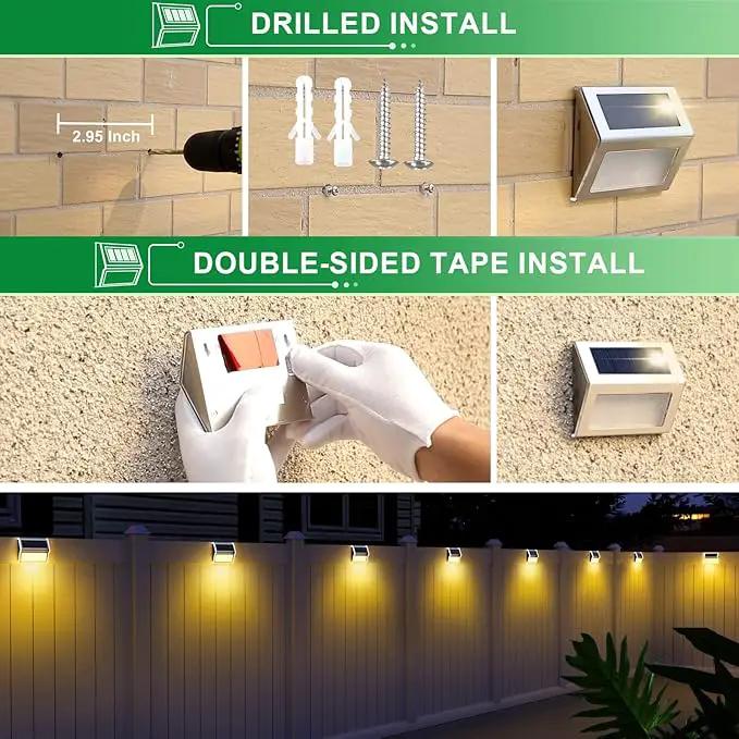 JSOT Solar Lights Outdoor for Deck,Waterproof Solar Powered Steps Light Outdoor Wireless LED Lamp Fence Lighting Walkway Patio Stair Garden Path Rail Backyard Fences Post 8 Pack Warm White by GreenHaven Gardens