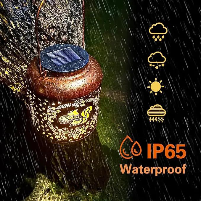 2 Pack Squirrel Solar Lanterns Outdoor Waterproof Hanging Solar Lights Squirrel Gifts for Women Men Metal Decorative LED Lanterns for Yard, Patio, Lawn, Tabletop, Pathway, Landscape, Garden Decor by GreenHaven Gardens