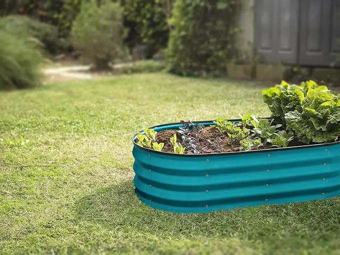 Galvanized Raised Garden Beds Outdoor // 4×2×1 ft (2-Pack) Planter Raised Beds for Gardening, Vegetables, Flowers (Turquoise) // Large Metal Garden Box by GreenHaven Gardens