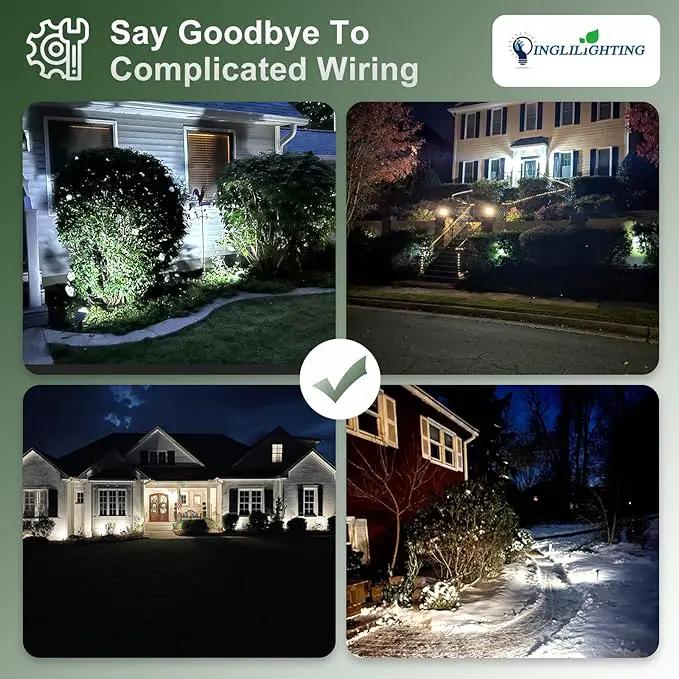 DINGLILIGHTING Solar Lights Outdoor Waterproof: IP65 Led Spot Light Decorations for Garden - 3 Lighting Modes Solar Powered for Yard - Dust to Dawn Uplighting Landscape Pathway Drive Patios 4PC White by GreenHaven Gardens