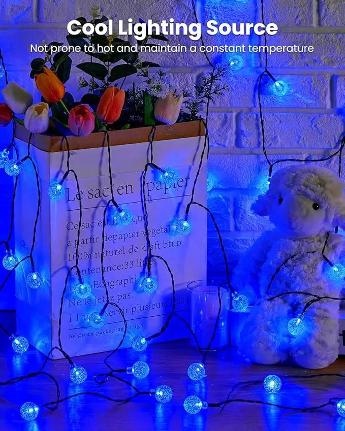 Brightown Solar String Lights Outdoor 60 Led 35.6 Feet Waterproof Solar Powered Patio Lights with 8 Lighting Modes for Garden Yard Porch Wedding Party Decor Halloween (Blue) by GreenHaven Gardens