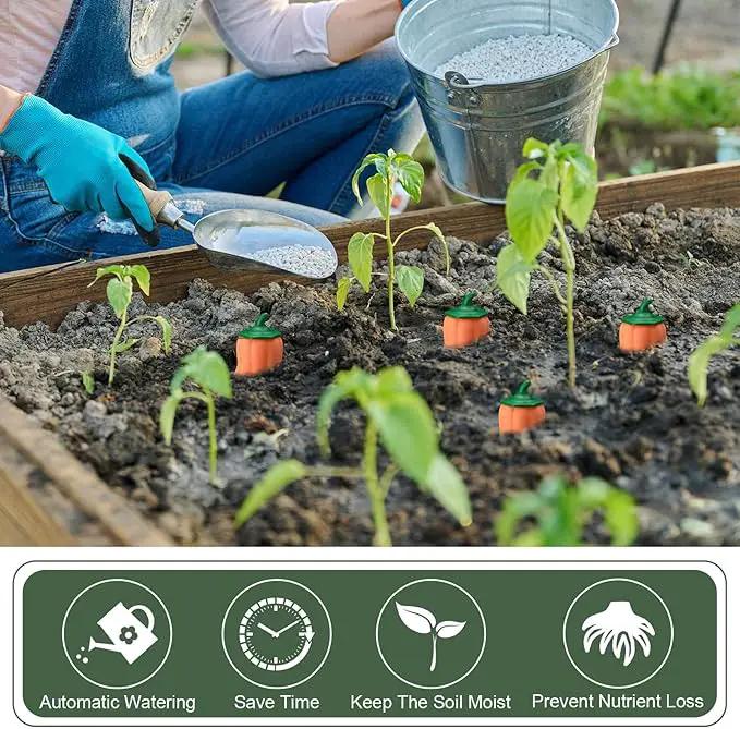 4 Pcs 24oz Terracotta Watering Spikes Self Watering Planter Insert Terracotta Stakes Olla Pot for Outdoor Indoor Garden Plants, Easy to Refill(Pumpkin) by GreenHaven Gardens
