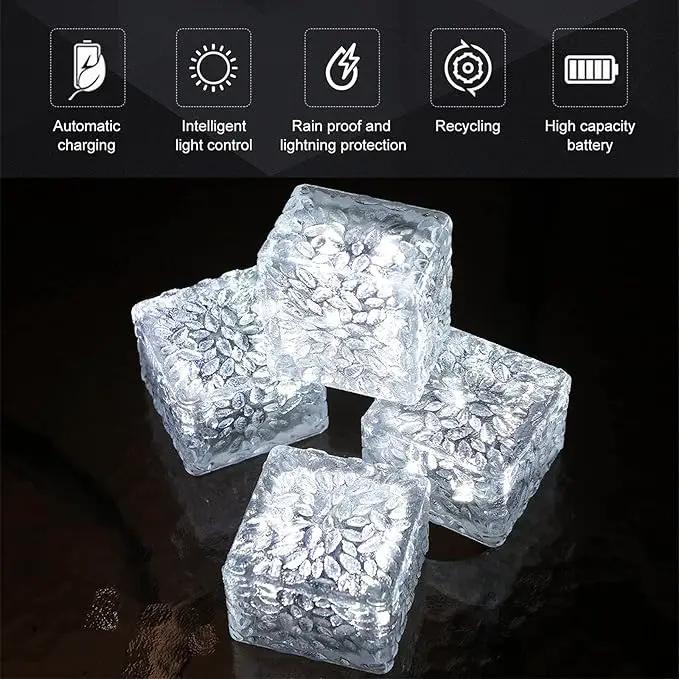 Solar Brick Lights, Outdoor Solar Lights, Outdoor Waterproof Patio Brick Lights, 2.8 * 2.8in Garden Decor for Outside 4 Packs for Patio,Yard,Walkway,Pathway Decor by GreenHaven Gardens