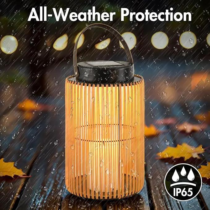 2 Pack Solar Lanterns for Outdoor Waterproof, ZBLUXBZ Outdoor Table Lamp for Outside Hanging Solar Lights, LED Garden Cordless Lights Perfect for Patio and Pathway Lighting (11-inch Height, Yellow) by GreenHaven Gardens