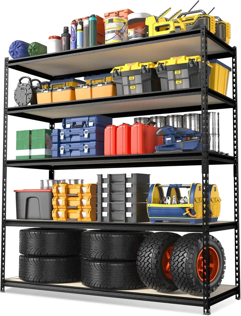 WORKPRO 5-Tier Metal Garage Shelving, 48”W x 24”D x 72”H, Adjustable Storage Rack, Heavy Duty Shelf with Particle Board, 2500 lbs Load Capacity (Total) for Garage, Basement, Warehouse, Kitchen by GreenHaven Gardens