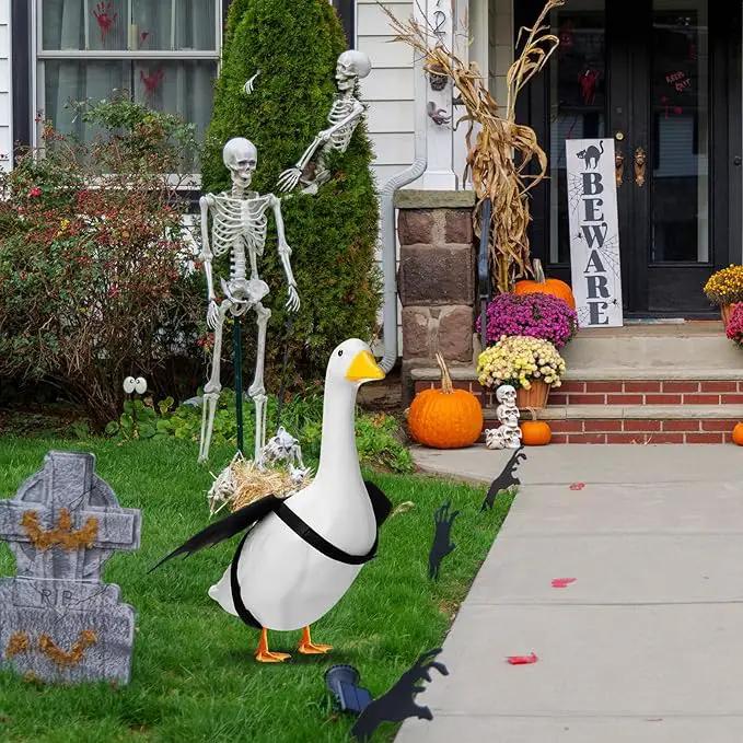 Halloween Goose Outfit Lawn Porch Goose Outfit Spider Bat Costume Plastic Goose Clothing for 23" Goose Halloween Outdoor Patio Yard Lawn Art Decoration(Bat) by GreenHaven Gardens