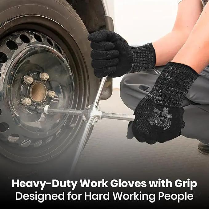 10 OR 20 Pairs Work Gloves–Heavy Duty Rubber Coated Safety Work Gloves–Multipurpose Gloves by GreenHaven Gardens