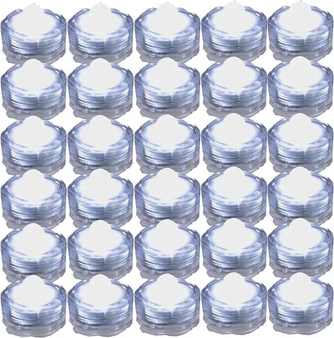 Bright LED Floral Tea Light Vase Submersible Lights for Party Wedding (White, 30 Pack) by GreenHaven Gardens