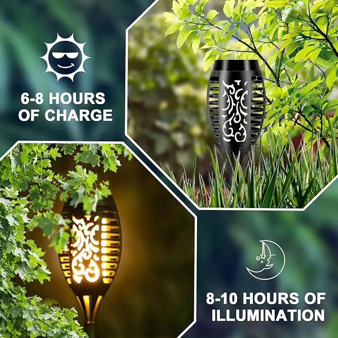 Solar Lights Outdoor 12 Pack, Solar Torch Light with Flickering Flame, Waterproof Outdoor Lighting Solar Powered Pathway Lights, Decoration Lighting for Garden Yard Patio, Auto On/Off by GreenHaven Gardens