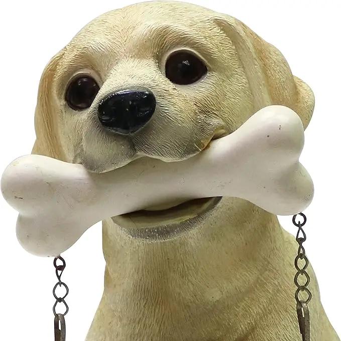 Nature's Mark Labrador Retriever Dog Puppy Statue with Reversible Welcome Sign and Go Away Sign Resin Garden Decor 12" H by GreenHaven Gardens
