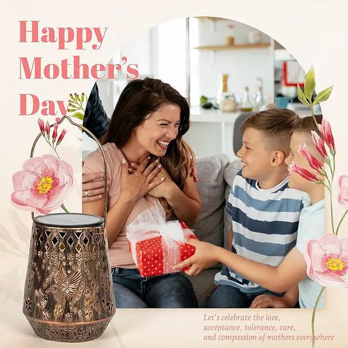 Solar Lanterns Outdoor Decor Waterproof,Hummingbird Hanging Gifts for Women, Mom, Solar Garden Lights Metal Decoration for Outside,Yard, Patio,Garden,Porch,Pool by GreenHaven Gardens
