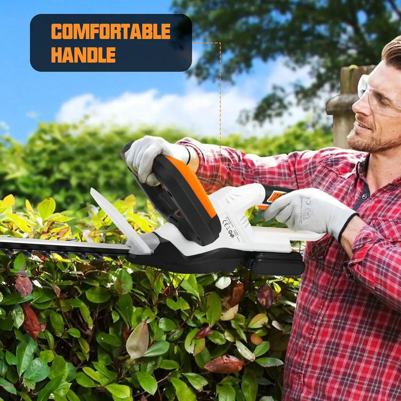 LIGO 20V Cordless Hedge Trimmer | 21" Laser-Cut Blade for Thick Branches | 2.0Ah PowerShare Battery | 4.5 lbs Ultra-Light with Low Vibration | Fast Charger Included by GreenHaven Gardens