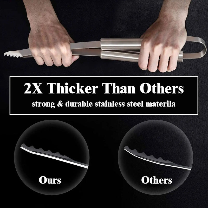 ROMANTICIST 27pcs Heavy Duty Grilling Gifts for Men Dad Fathers Day, Extra Thick BBQ Accessories Tools Set, Stainless Steel Grill Utensils Kit with Meat Claws, Carrying Bag for Outdoor Camping Silver by GreenHaven Gardens