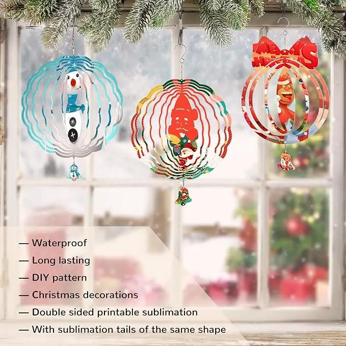 Sublimation Wind Spinner Blanks, 10 Pack10 Inch 3D Aluminum Metal Hanging Wind Spinner Bulk for Garden Yard Outdoor, Window Porch Decoration for Heat Press Transfer DIY by GreenHaven Gardens