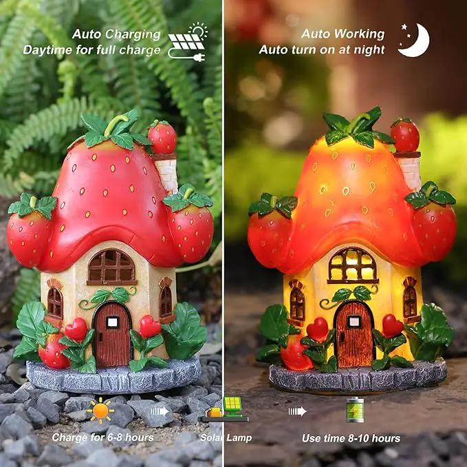 Fairy Houses for Outside-Fairy Garden Accessories Outdoor Decor - with Solar Light for Patio Balcony Yard,Lawn Ornament Perfect Garden Gift by GreenHaven Gardens