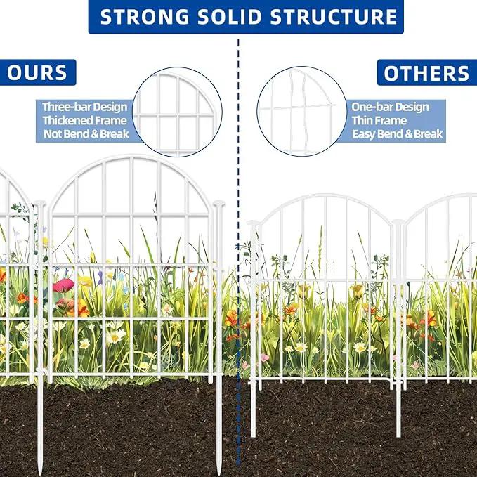 26 Pack Decorative Garden Fence, 17in X 28ft Arched No Dig Fence Border, Garden Edging Border, Rustproof Metal Animal Barrier with Ground Stake for Dog, Rabbit, Outdoor Yard Patio Decor, White by GreenHaven Gardens