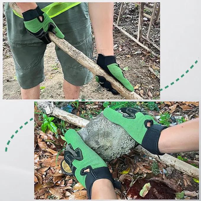 Gardening Gloves for Men and Women, Thorn Proof & Puncture Resistant Working Gloves, Gloves for Safety Work and Gardening, Gardening Gifts, Synthetic Leather Spandex Mechanic with Touchscreen Support by GreenHaven Gardens