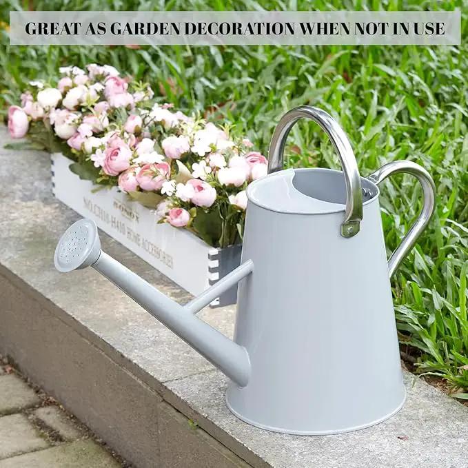 1.5 Gallon Watering Can for Outdoor Plants,Large Metal Plant Watering Pot with Removable Spout,Flower Garden Water Can Watering Pot,Galvanized Steel Watering Can with Stainless Steel Handles，Grey by GreenHaven Gardens
