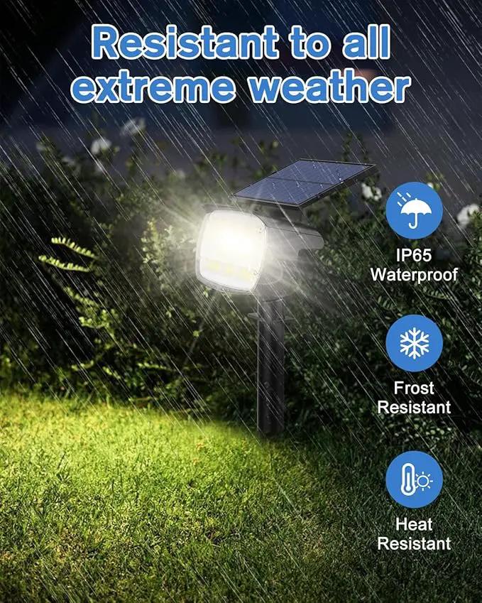 Fabrito Solar Spot Lights Outdoor 136 LEDs, Large Area Lighting Solar Lights Outdoor, 6 Pack IP65 Waterproof Landscape Spotlights Auto On/Off for Yard, Garden, Pathway, Plants,Tree (Cool White) by GreenHaven Gardens