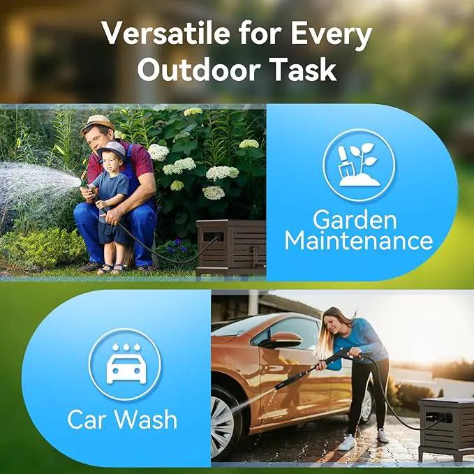 Hose Reel, Heavy Duty Hose Reel Box Hideaway Holds 100 ft x 5/8" Hose, Never-Leak System, Manual Crank Handle, Hose Guide, Stable Foot Pedal, Ideal for Yards, Patios, and Garden Sheds by GreenHaven Gardens