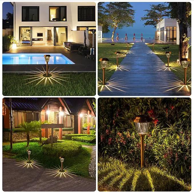Solar Lights Outdoor - 8 Pack Copper Garden Walkway Lights Solar Powered Waterproof for Garden, Lawn, Yard, Pathway by GreenHaven Gardens