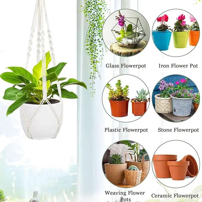 Augshy 27inch Macrame Plant Hanger, 2 Packs Plant Hangers with Hooks, Hanging Planter for Indoor Plants Decorative Macrame Pot Hanger for Home Decor by GreenHaven Gardens