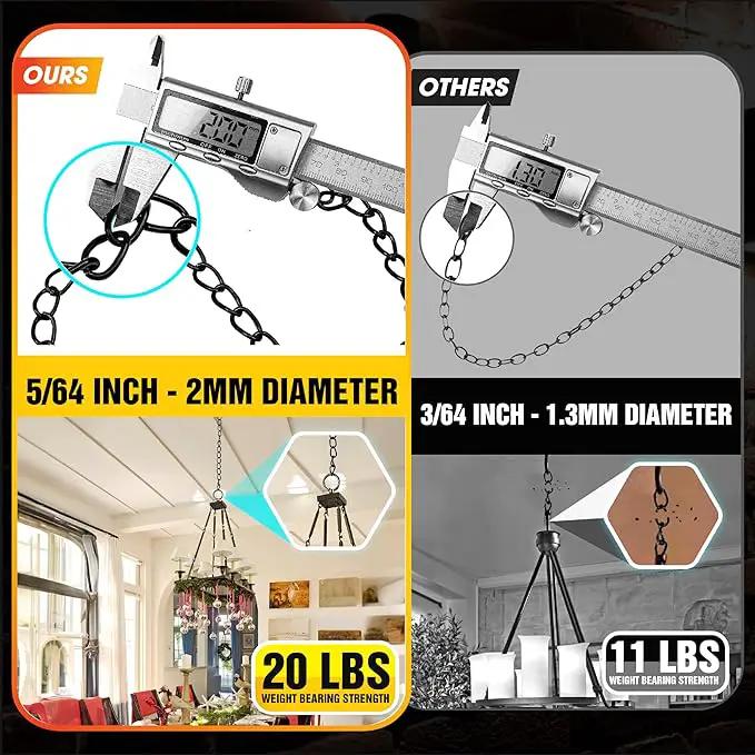[Upgraded] 50FT Black Electroplated Steel Hanging Chain Roll, Pliers Included, 20LBS Load Capacity, Durable, Rust-Resistant, Adjustable Length for Hanging Bird Feeders, Planters, Lanterns, Billboards by GreenHaven Gardens